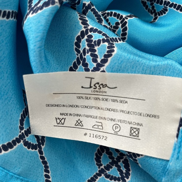 NWT ISSA London Print Silk Blue Sleeveless Blouse Top Size 2 - Picture 10 of 10